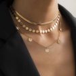 18K Gold-Plated Disc Necklace Set Online Sale