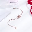 18K Rose Gold-Plated Frosted Bead Layer Anklet Online