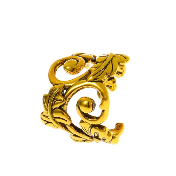 18K Gold-Plated Leaf Swirl Ear Cuff Online now