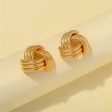 18K Gold-Plated Twine Triangle Stud Earrings Hot on Sale