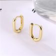 18K Gold-Plated U-Shape Huggie Earrings For Sale