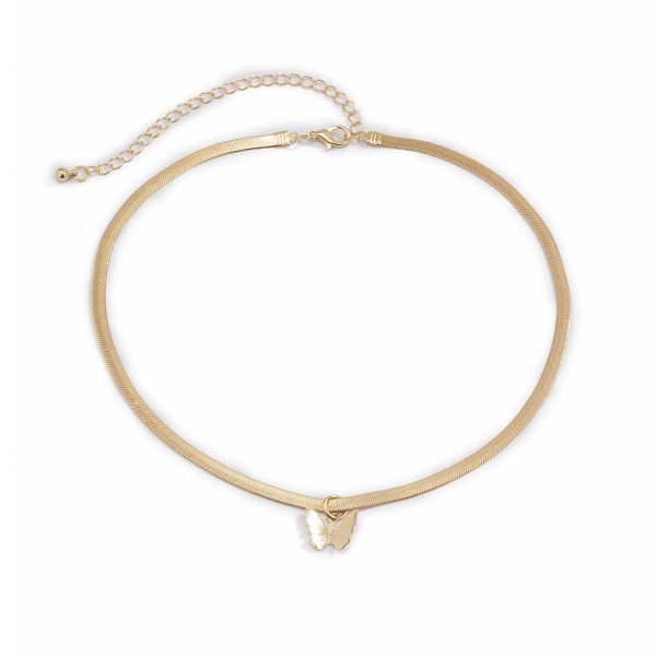 18K Gold-Plated Butterfly Snake Chain Choker Necklace Hot on Sale