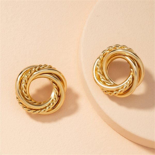 18K Gold-Plated Open Twine Stud Earrings Sale