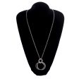 Silver-Plated Interlocked Circle Pendant Necklace on Sale