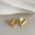 18K Gold-Plated File Clip Stud Earrings Fashion