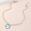 Blue Enamel & Silver-Plated  Angel  Heart Pendant Necklace Supply