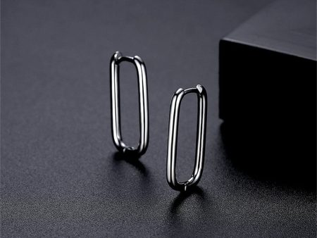 Silver-Plated Smooth Face U-Shape Huggie Earrings Online