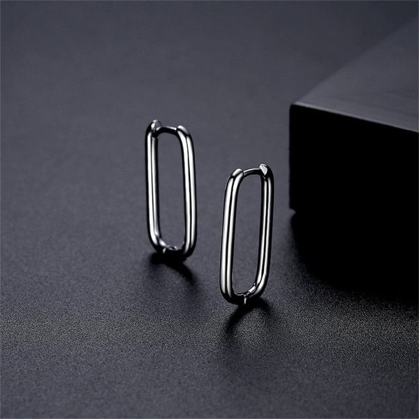 Silver-Plated Smooth Face U-Shape Huggie Earrings Online