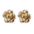 18K Gold-Plated Flower Stud Earrings For Discount