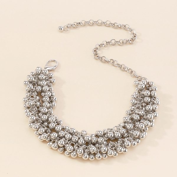 Silver-Plated Beaded Chain Necklace Discount