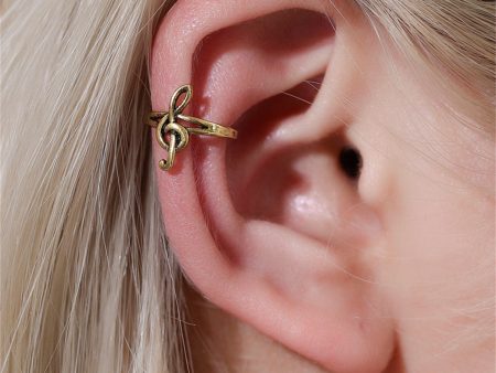 18K Gold-Plated Musical Note Ear Cuff For Cheap