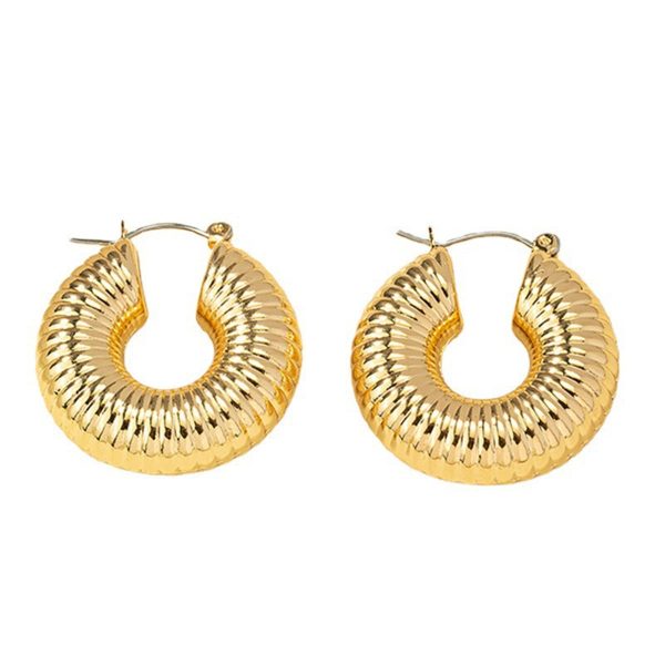 18K Gold-Plated Shell Huggie Earrings on Sale