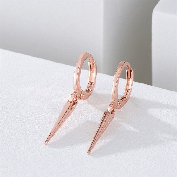 18K Rose Gold-Plated Awl Huggie Earrings For Discount