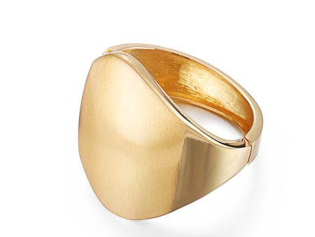 18K Gold-Plated Oval Face Hinge Bangle Online