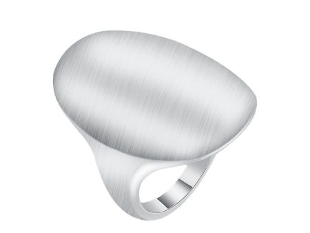 Silver-Plated Frosted Oval Band Ring Sale