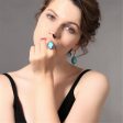 Turquoise & Cubic Zirconia Marquise Drop Earrings on Sale