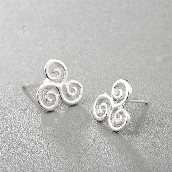 Silver-Plated Open Swirls Stud Earrings Online