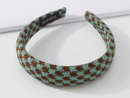 Green Wide-Edge Lattice Headband For Sale