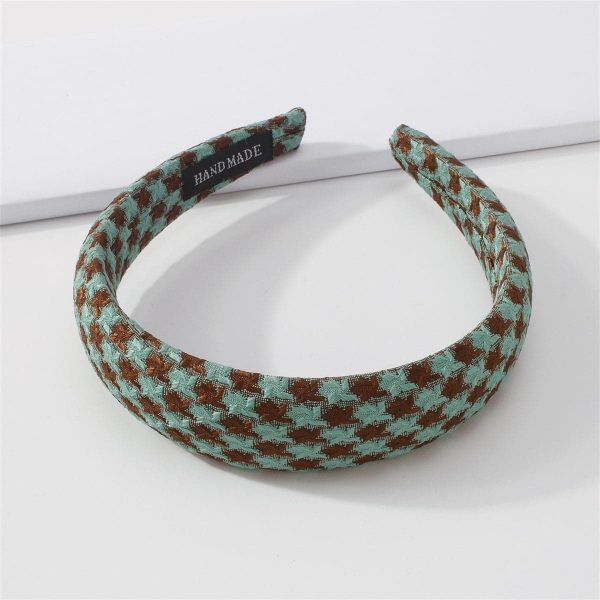 Green Wide-Edge Lattice Headband For Sale