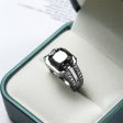 Black Crystal & Cubic Zirconia Ring For Sale