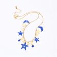 Blue Acrylic & 18K Gold-Plated Moon & Star Statement Necklace Online