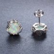 White Opal Prong-Set Stud Earrings on Sale