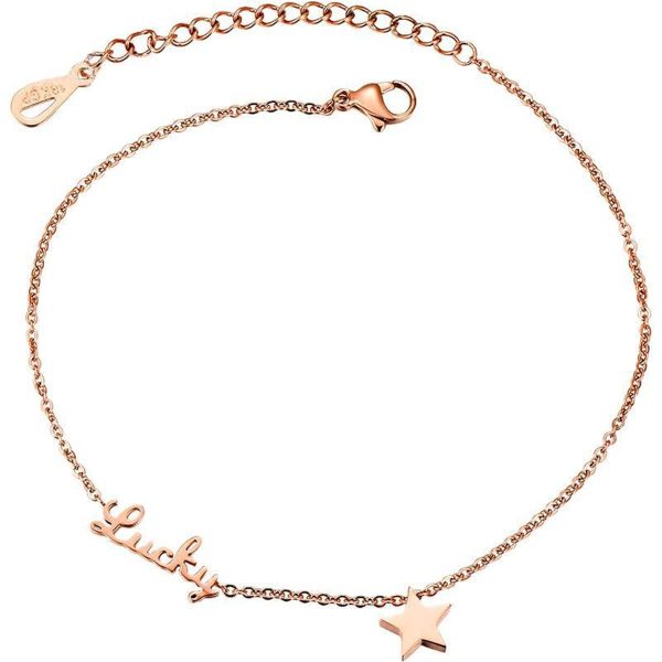 18K Rose Gold-Plated  Lucky  Star Anklet Cheap