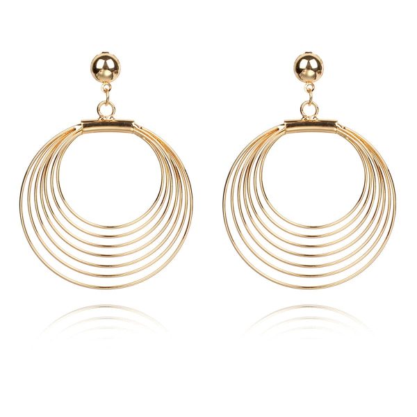 18K Gold-Plated Layer Wave Drop Earrings on Sale