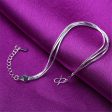 Silver-Plated Snake Chain Triple-Strand Anklet For Discount