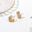 18K Gold-Plated Weaving Huggie Earrings Online Sale