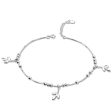 Sterling Silver Leaves Charm Anklet Discount