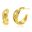 18K Gold-Plated Twisted Layered Huggie Earrings on Sale