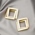 18K Gold-Plated Interlocked Open Rhombus Stud Earrings Online Hot Sale