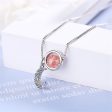 Strawberry Pink Crystal & Cubic Zirconia Star Ring Pendant Necklace Cheap