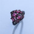 Violet Crystal & Violet Cubic Zirconia Cluster Adjustable Ring Cheap