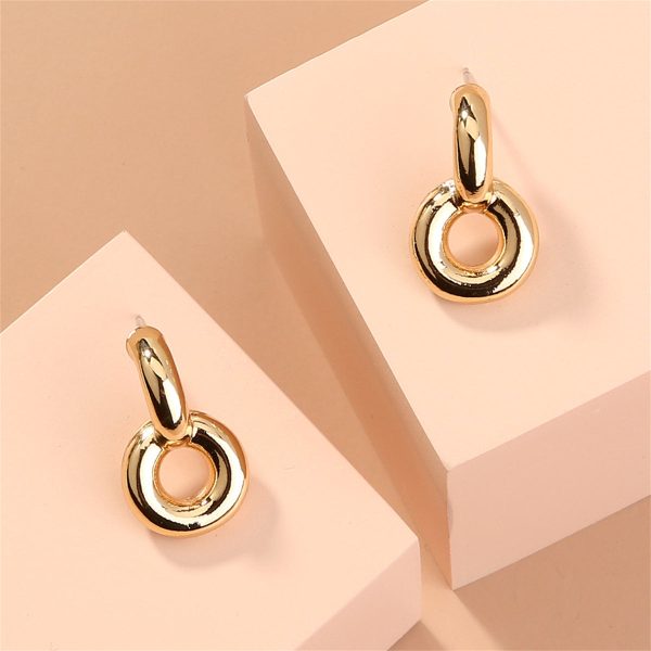 18K Gold-Plated Doughnut Drop Earrings Online Hot Sale