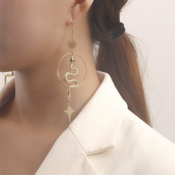 18K Gold-Plated Snake Star Drop Earrings Online Sale