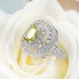 Yellow Crystal & Cubic Zircon Layered Halo Ring Hot on Sale