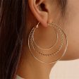 18K Gold-Plated Tri-Circle Hoop Earrings For Cheap