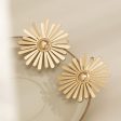 18K Gold-Plated Floral Stud Earrings Online now