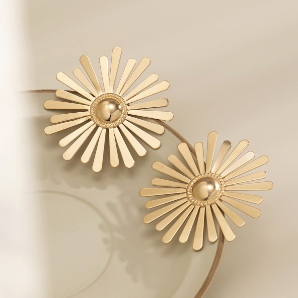 18K Gold-Plated Floral Stud Earrings Online now