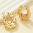 18K Gold-Plated Twisted Hoop Earrings For Cheap