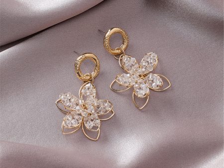 18K Gold-Plated Beaded Floral Drop Earrings Discount