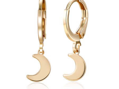 18K Gold-Plated Moon Huggie Earrings Supply