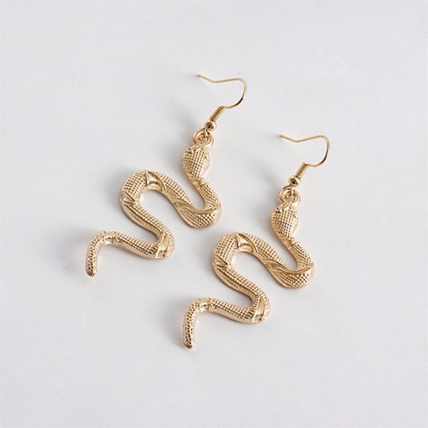 18K Gold-Plated Snake Drop Earrings Online Hot Sale