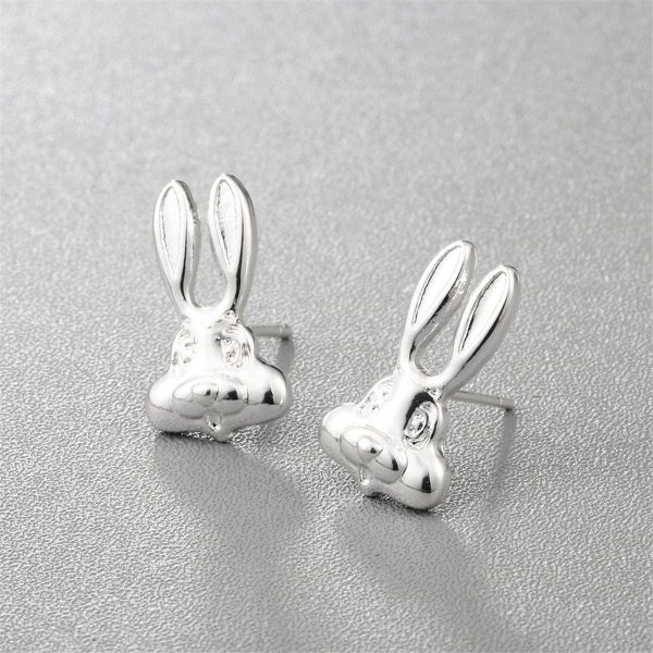 Silver-Plated Rabbit Stud Earrings Online Sale