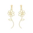 18K Gold-Plated Open Flower Drop Earrings on Sale