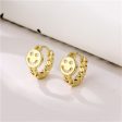 18K Gold-Plated Openwork Smile Huggie Earrings Cheap