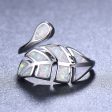 White Opal & Silver-Plated Leaf Bypass Ring Online Sale