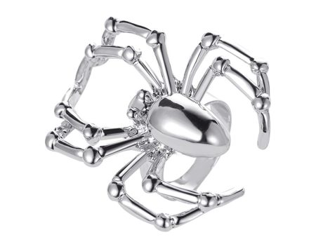 Silver-Plated Spider Adjustable Ring Fashion